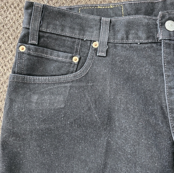 VINTAGE Levis 505 Jeans Mens 36x36 Black Mid Rise Straight Leg 90s Y2k - Picture 7 of 14